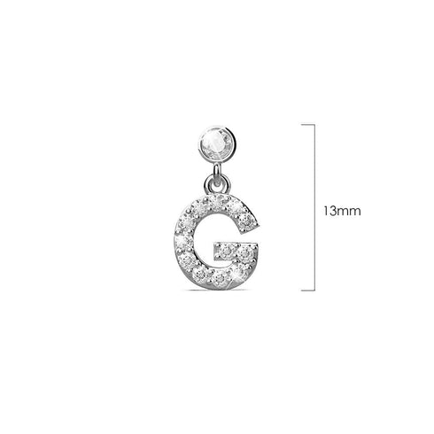 Solid 925 Sterling Silver Initial Crystal Personalised Alphabet Letter Earrings